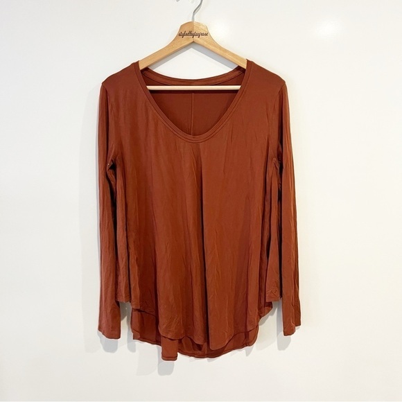 Lululemon Up for Down Time Long Sleeve Top Dark Terracotta - Picture 3 of 9
